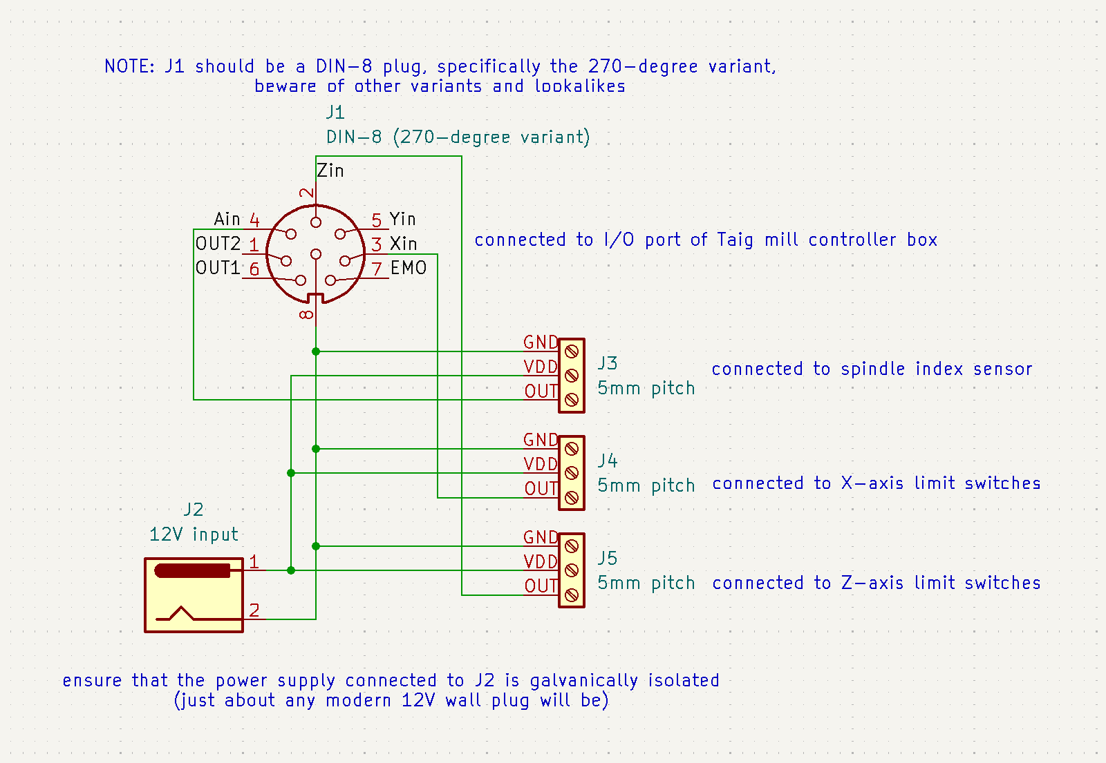 Schematic showing how all the sensors are connected and powered