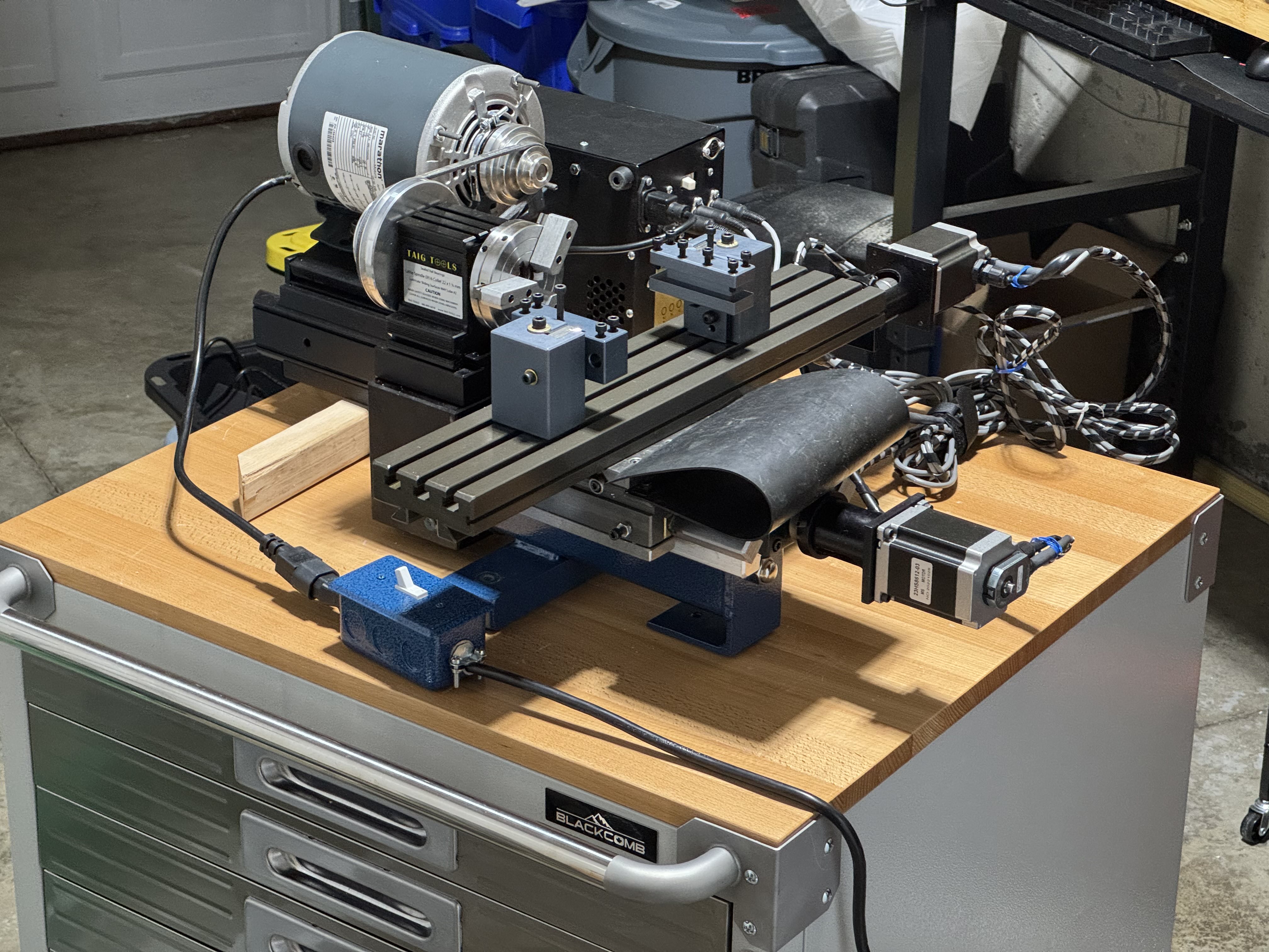 Lathe fully assembled