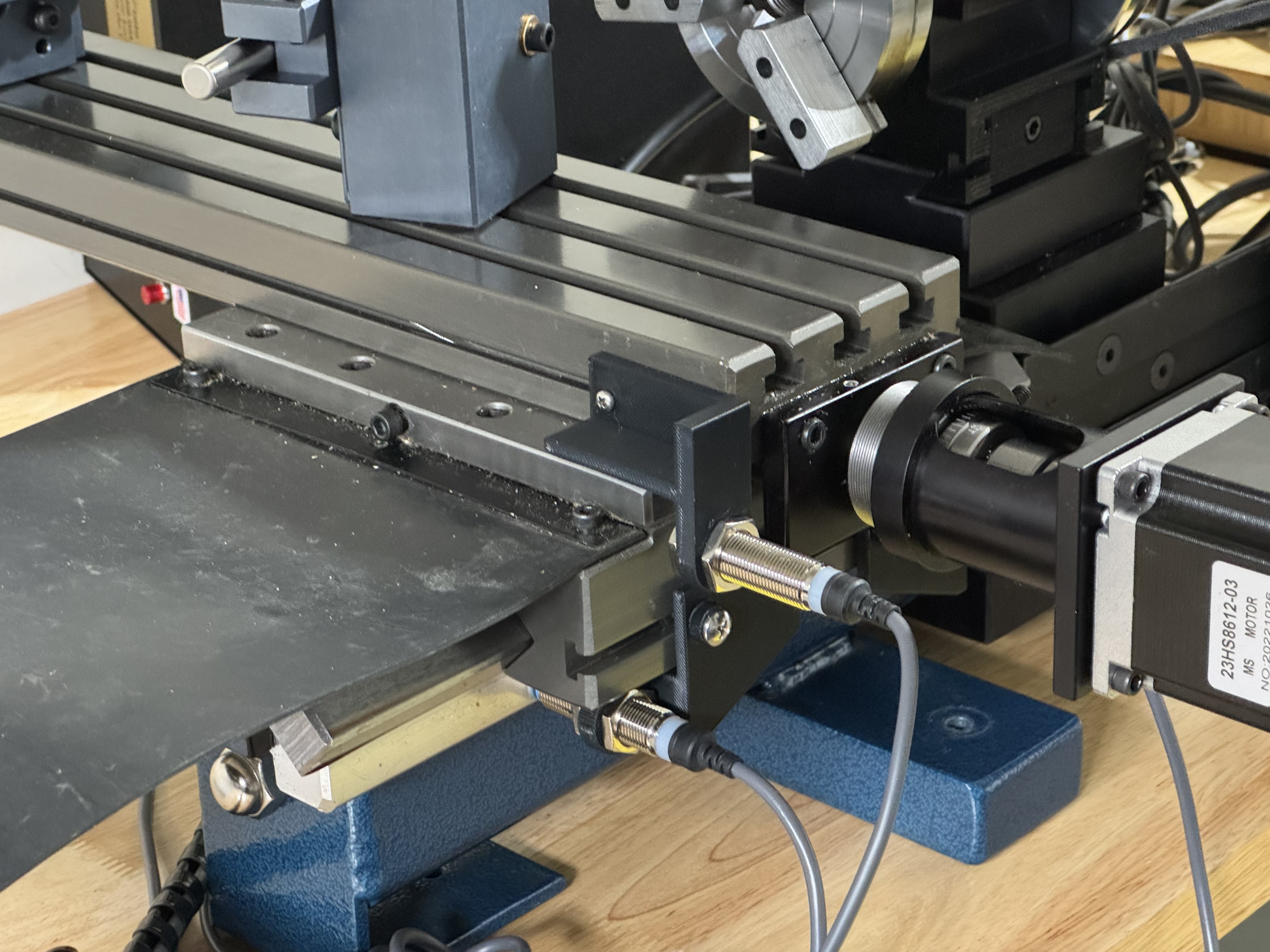 Front X-axis limit switch installed