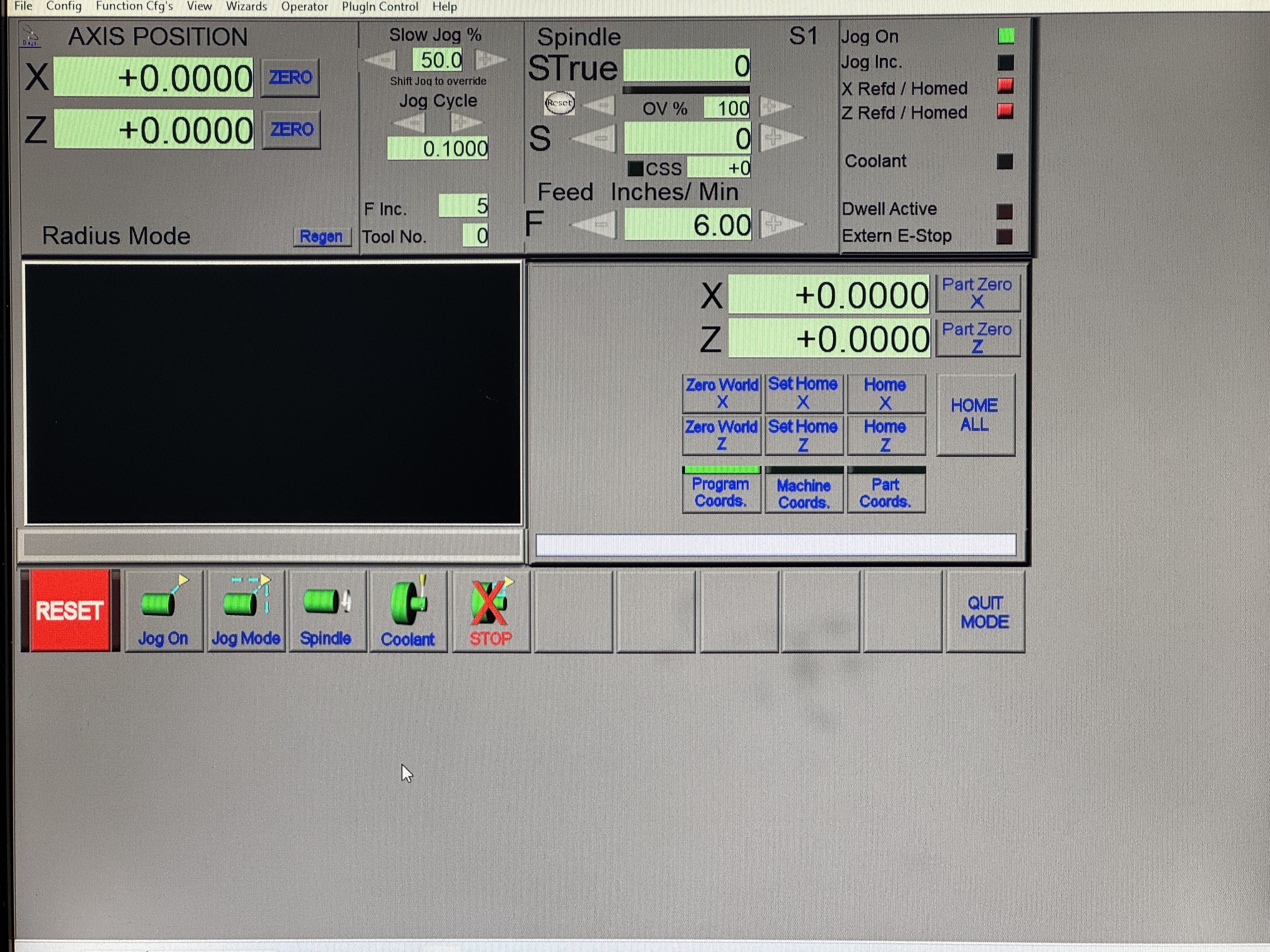 Mach3Turn manual mode screen