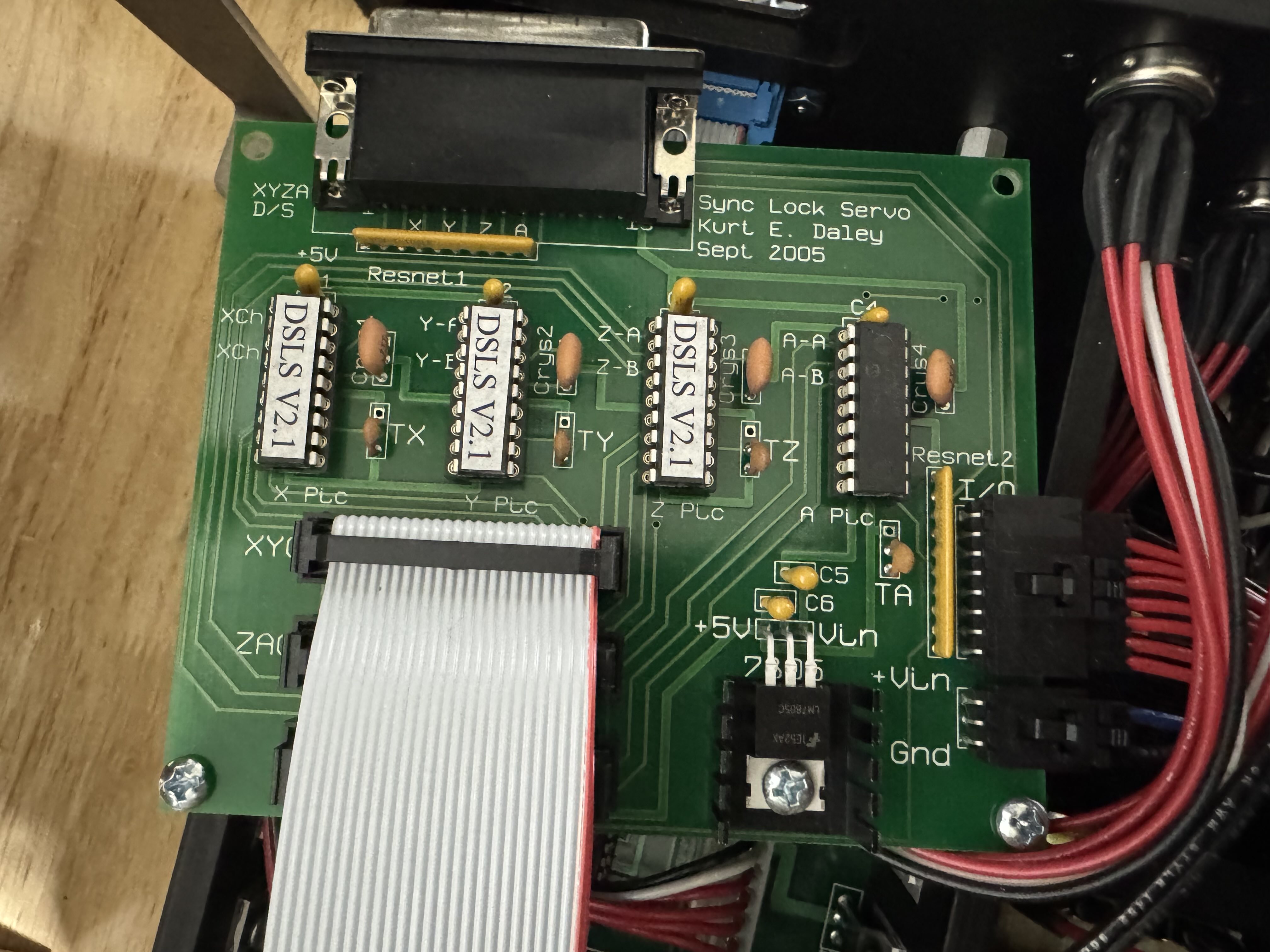 Top of the DSLS board inside the controller