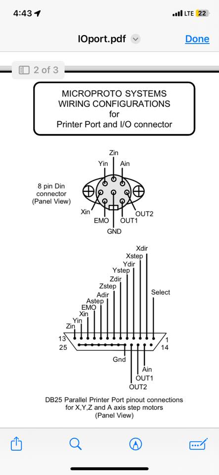 Better quality version of the above diagram that also includes the parallel port pinouts, but doesn't have the connector-side mirrored version of the diagram