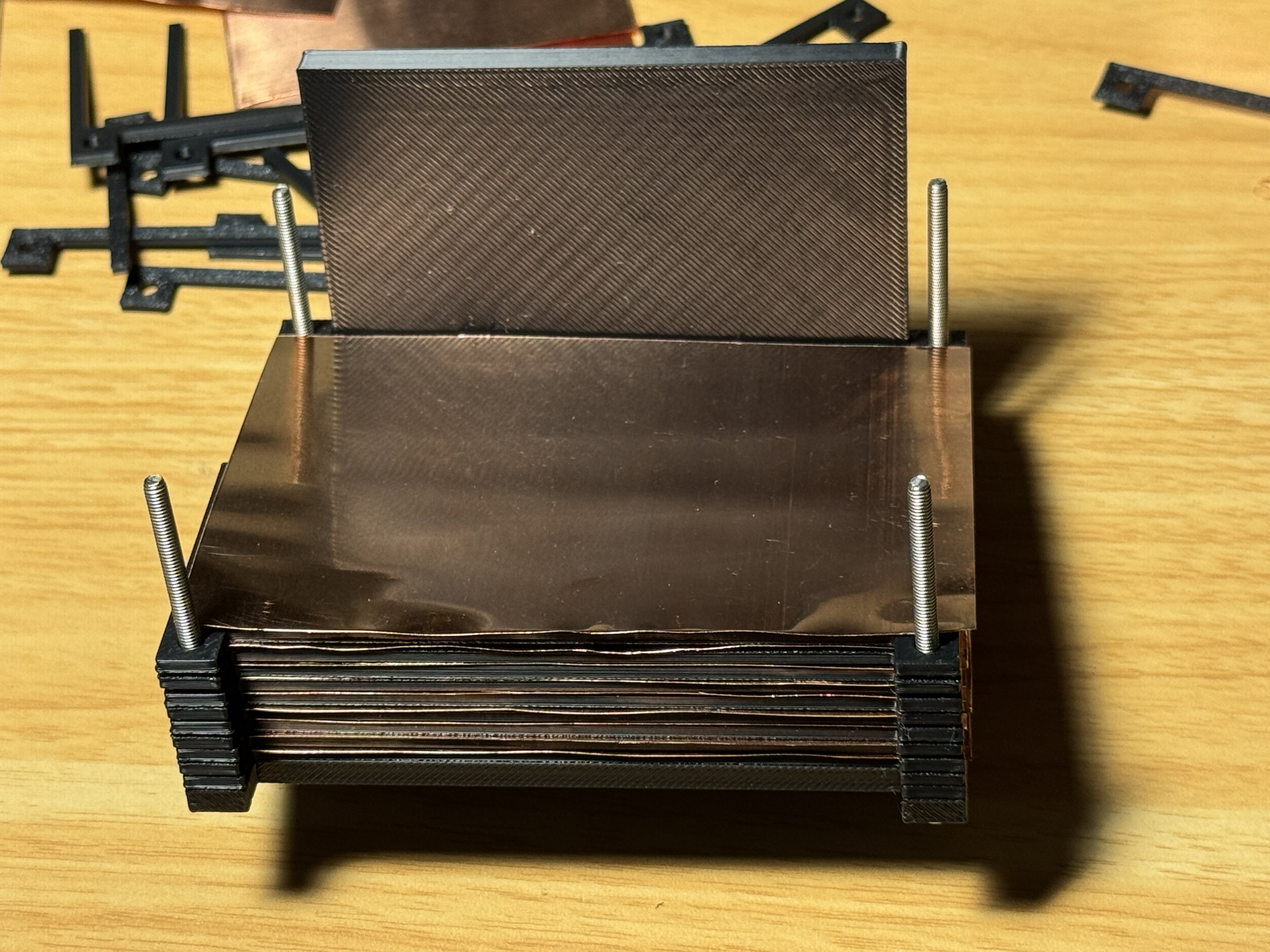 Assembling the heat exchanger, early on