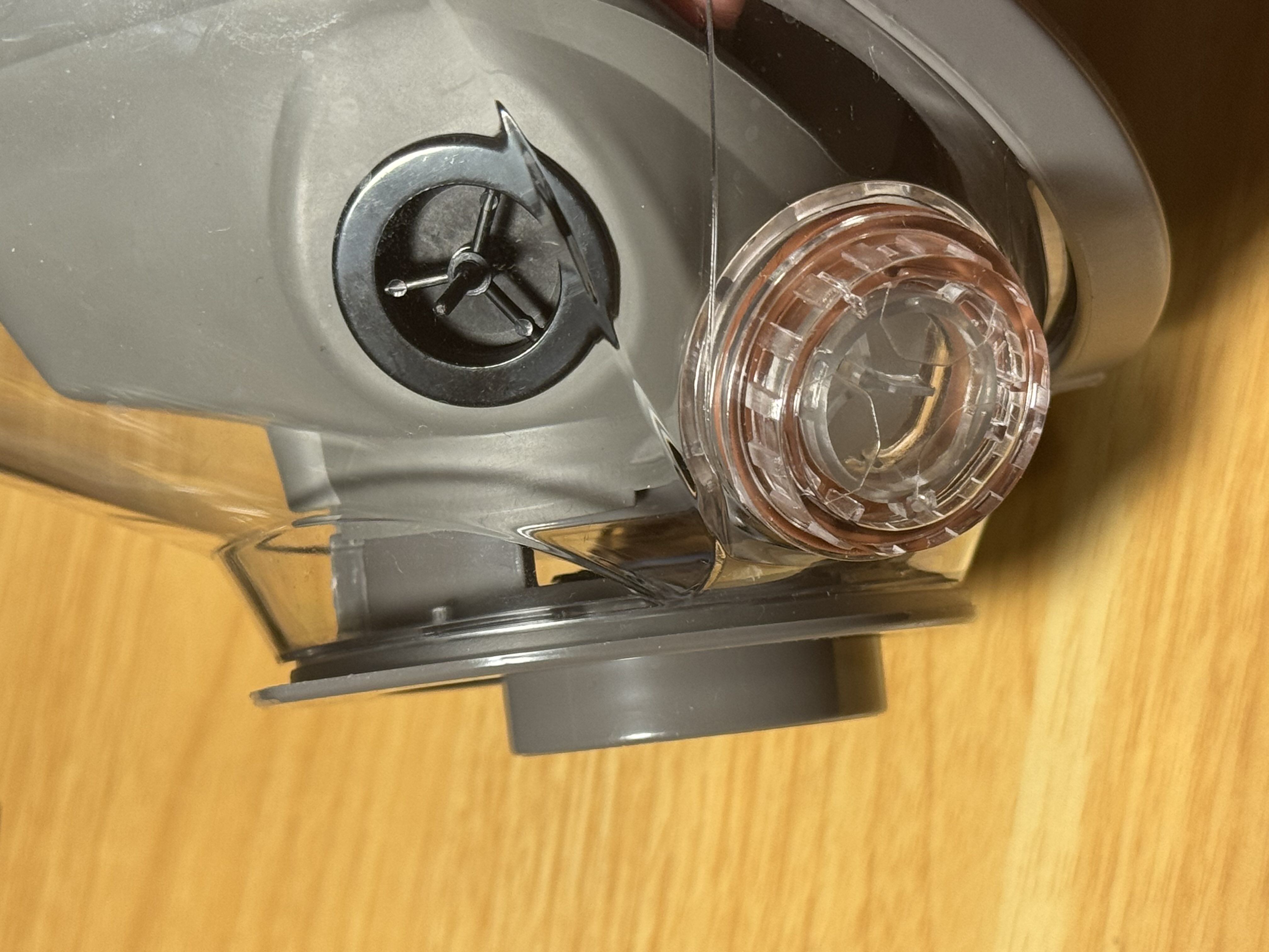 Side view of the mask portion of the respirator